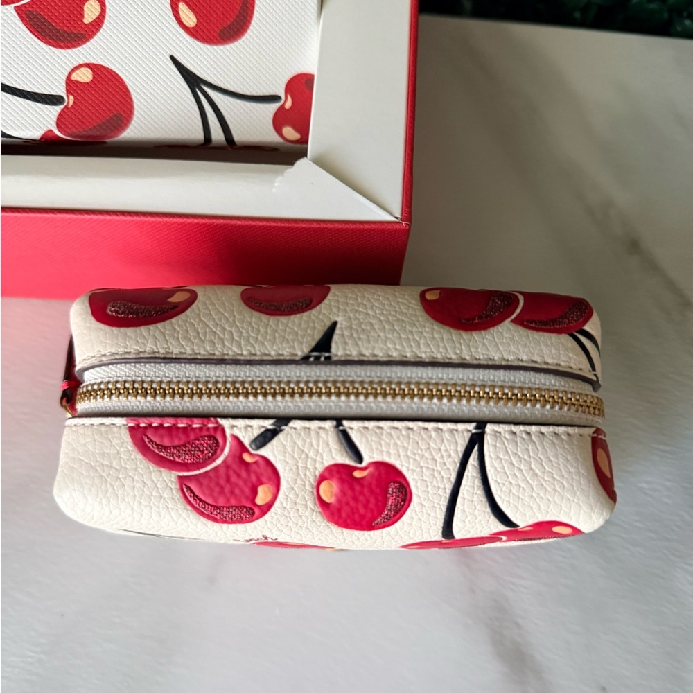 Coach Cherry Print Wristlet - White and Red - Picture 2 of 5